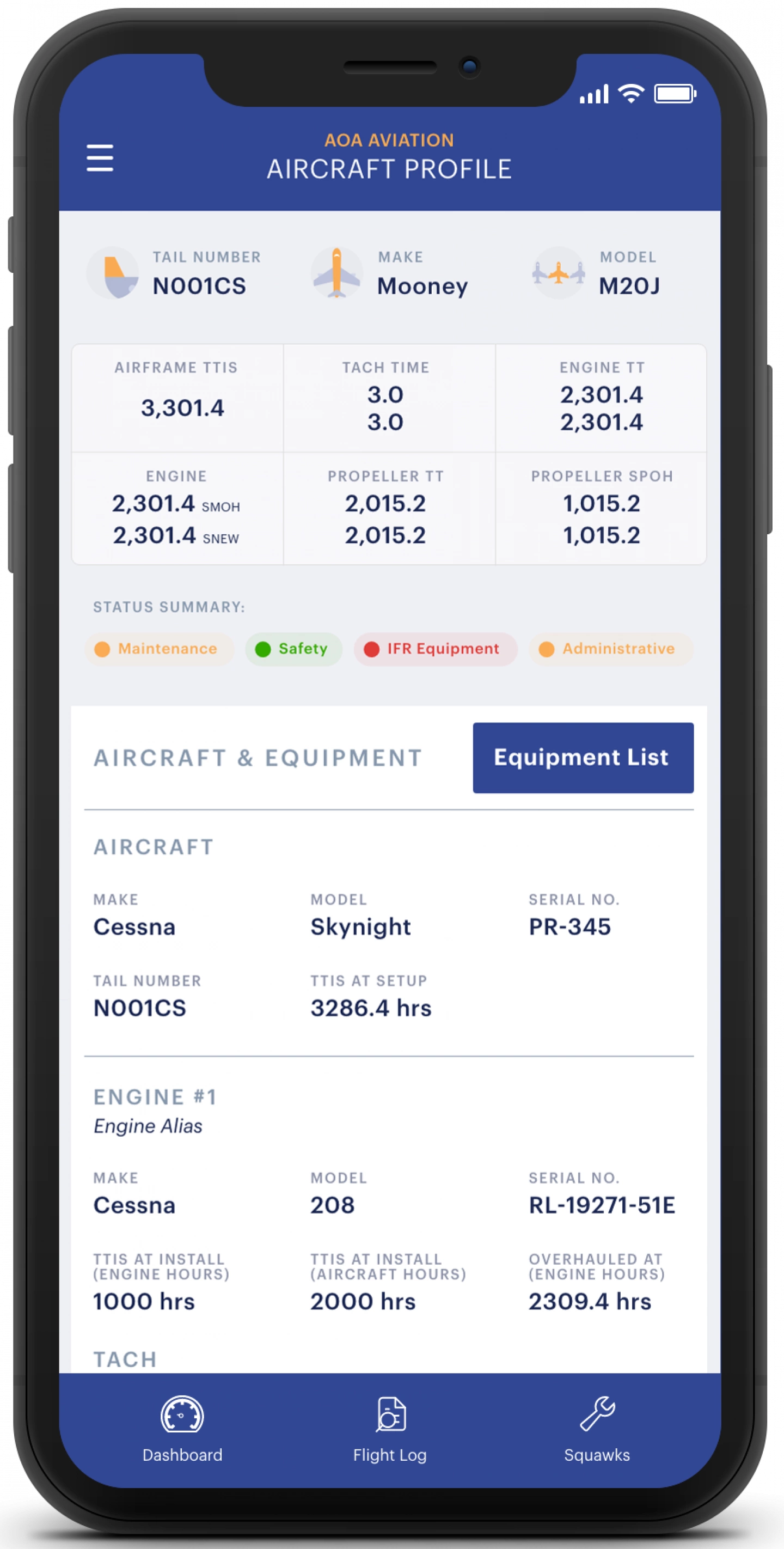 Share your aircraft's information easily with others and always maintain control of your data.