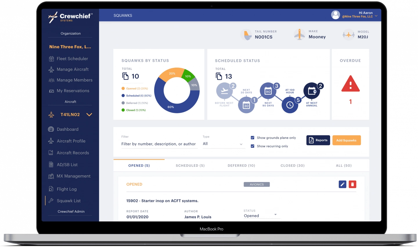 Disrupting aircraft management, improving safety, saving time and money