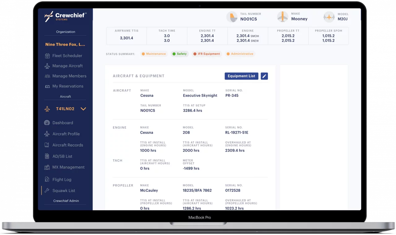 Share your aircraft's information easily with others and always maintain control of your data.