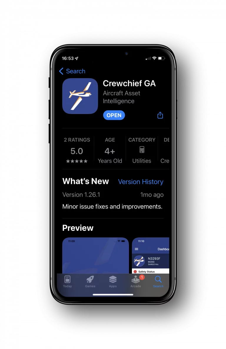 Download and log into the Crewchief GA app.