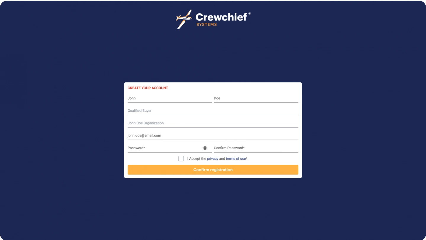 Create your account